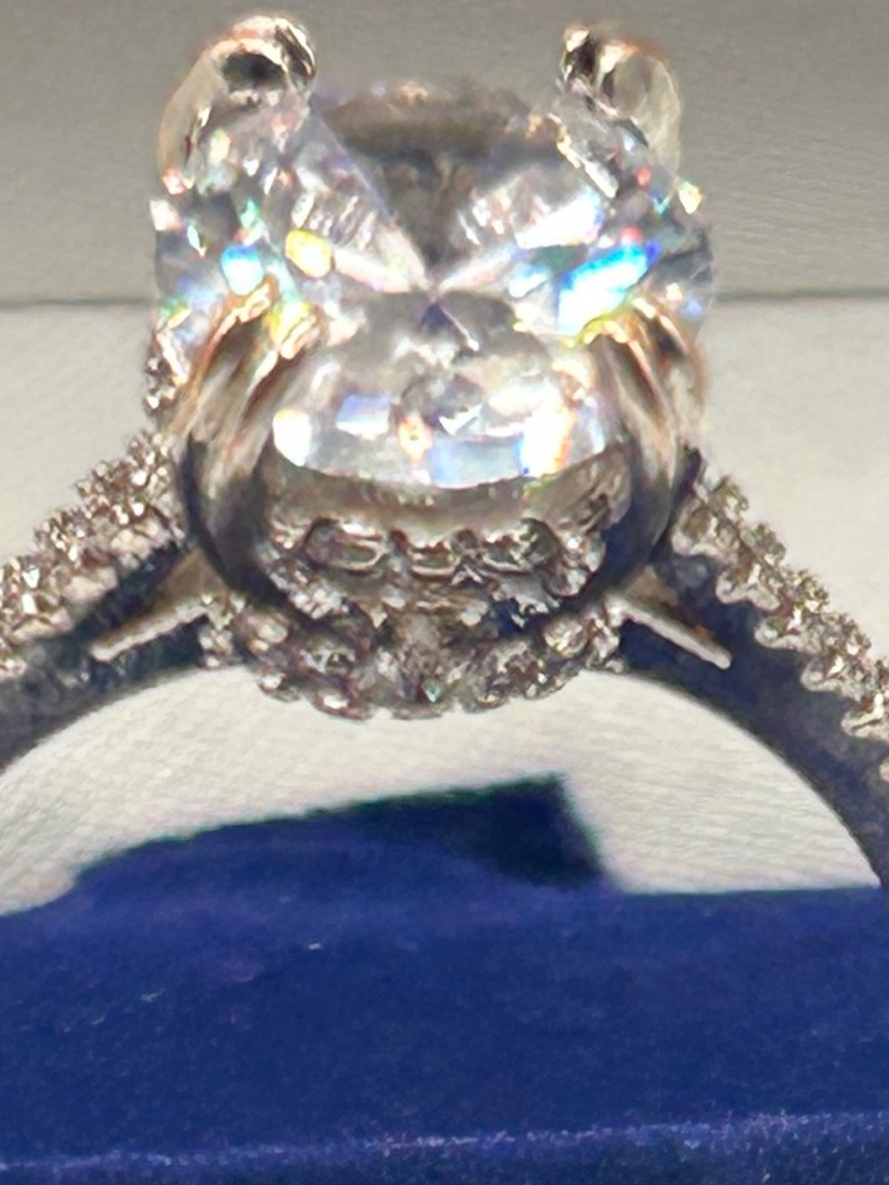 Solitaire 4 Carat Cocktail CZ Diamond Ring Sz 9 - Picture 3 of 16